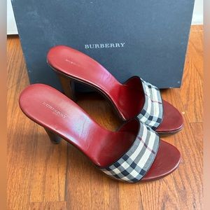Authentic Burberry Signature Nova Check Slip-On Platform Heels